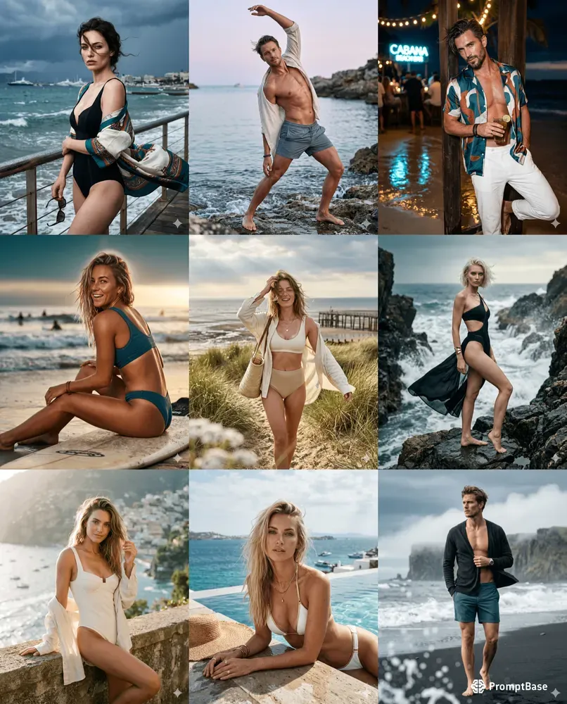 Cinematic Beach Model Photography