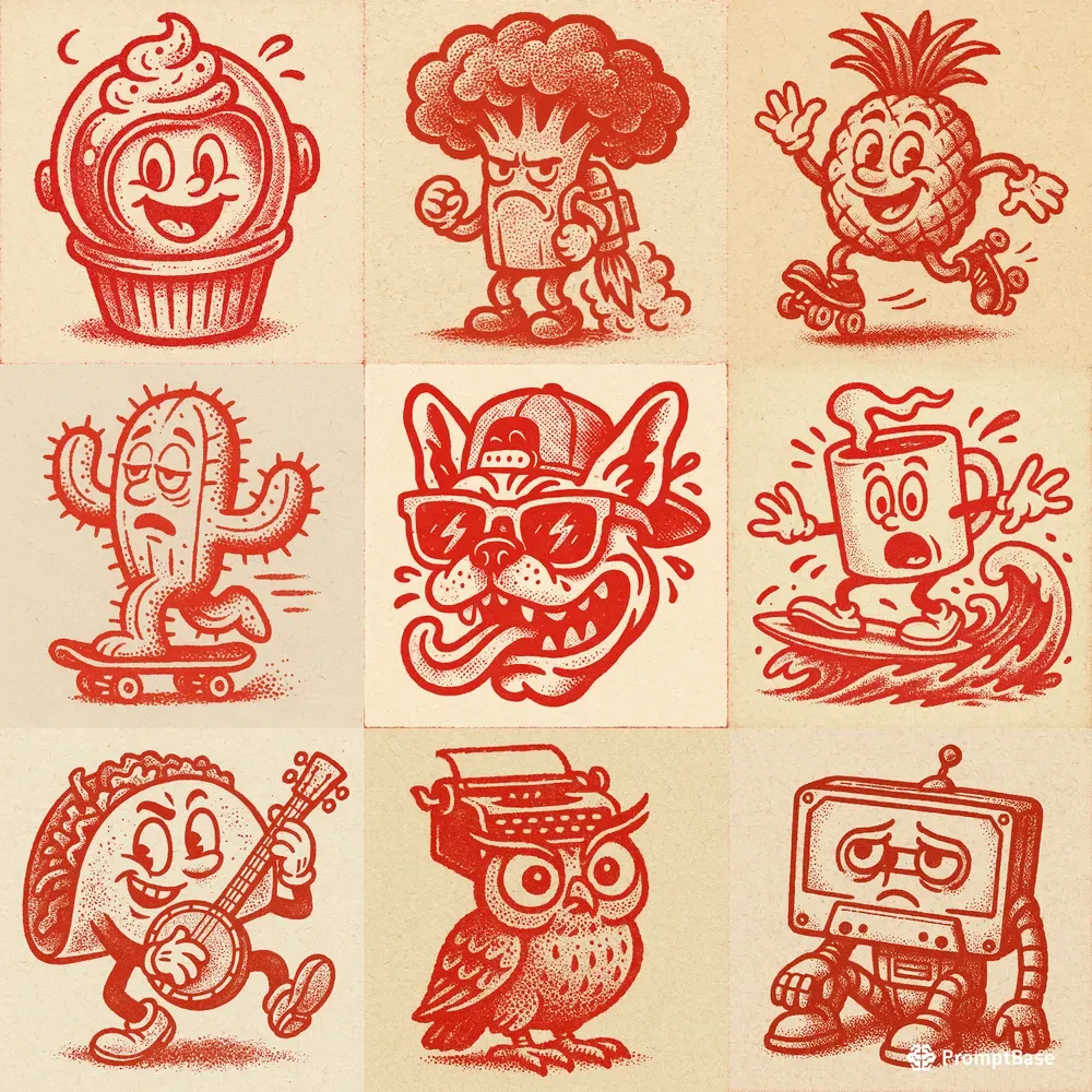 Craft Paper Cartoon Mascots Logos