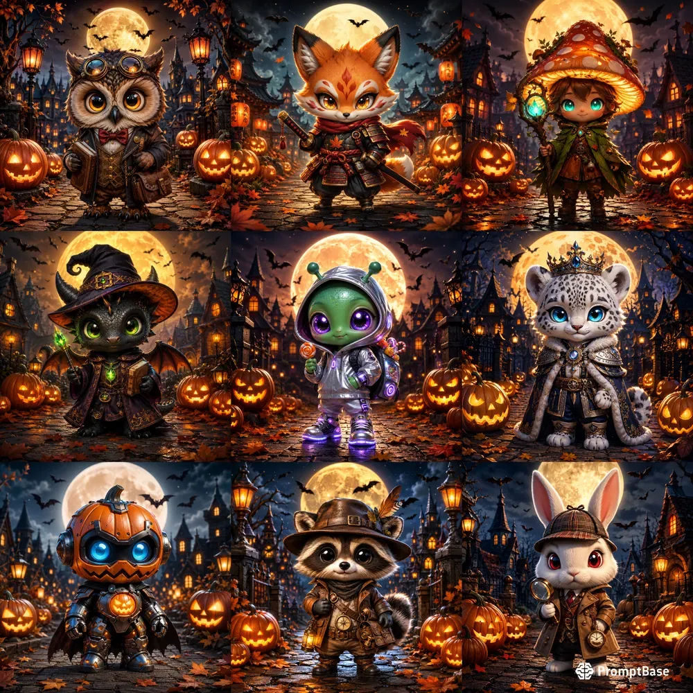 Cute Halloween Chibi Collection Art