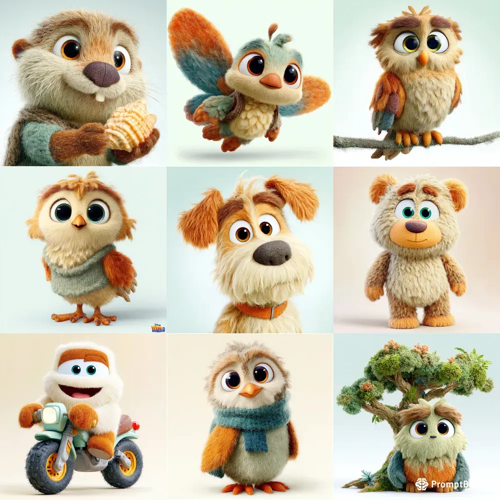 Render Knitted Plush Character Charms