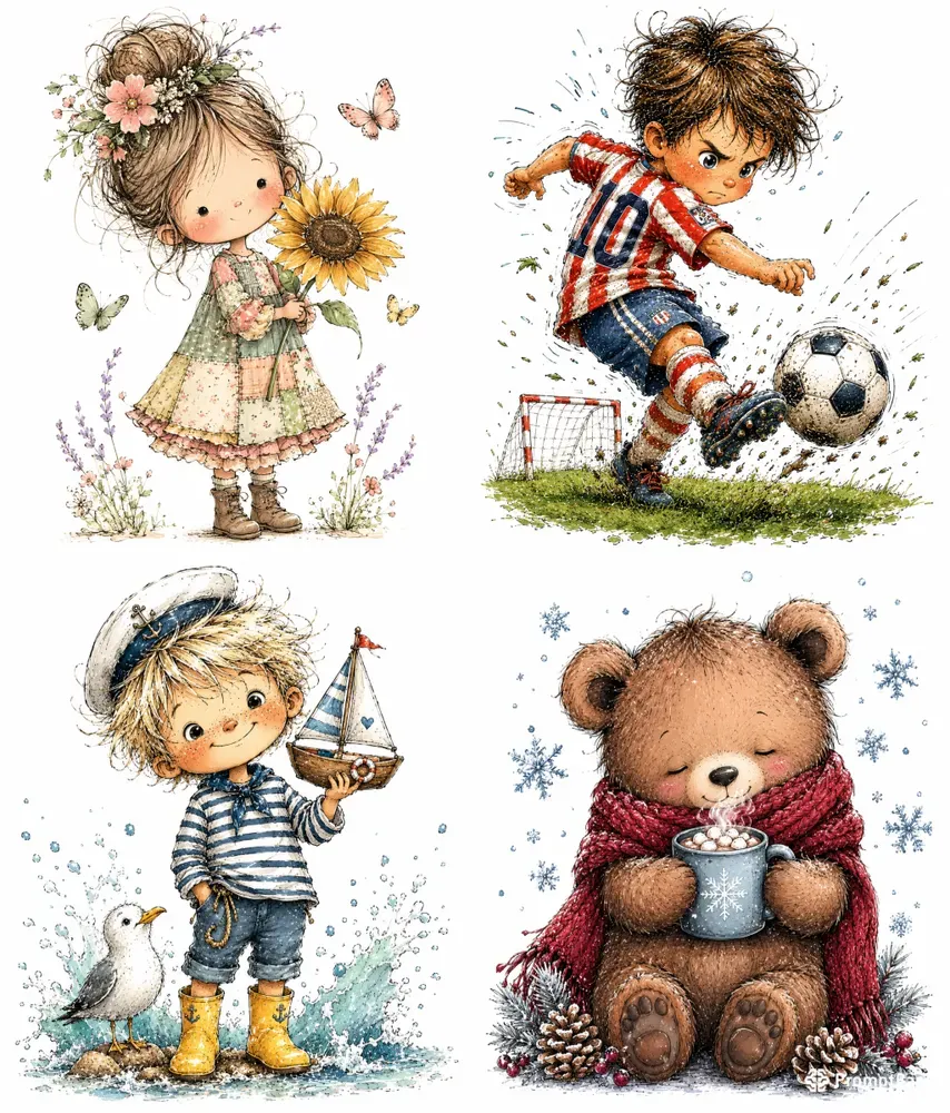 Whimsical Doodle Cliparts