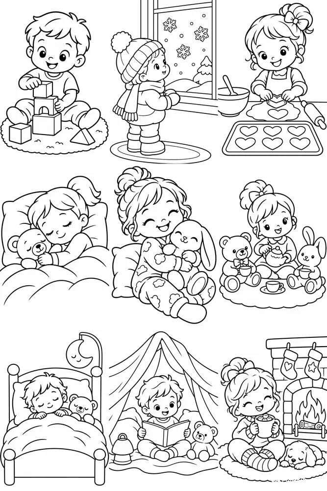 Simple Cozy Toddler Coloring Pages