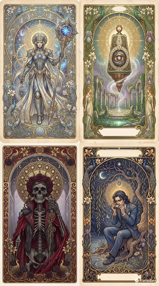 Art Nouveau Tarot Card Art