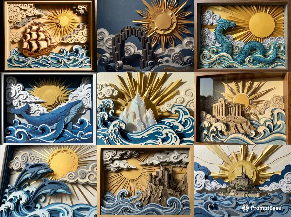 3D Layered Paper Cut Relief Art