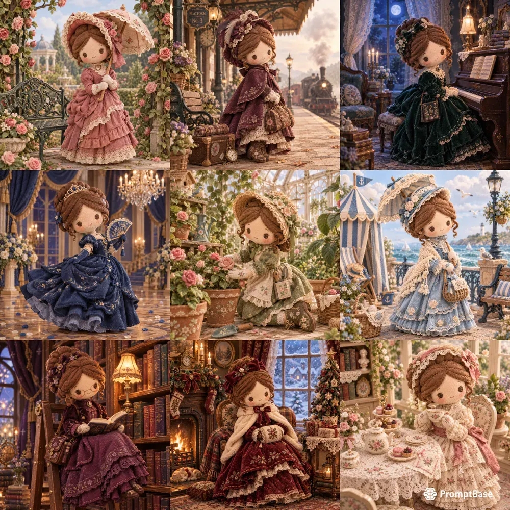 Victorian Lady Plush Dolls