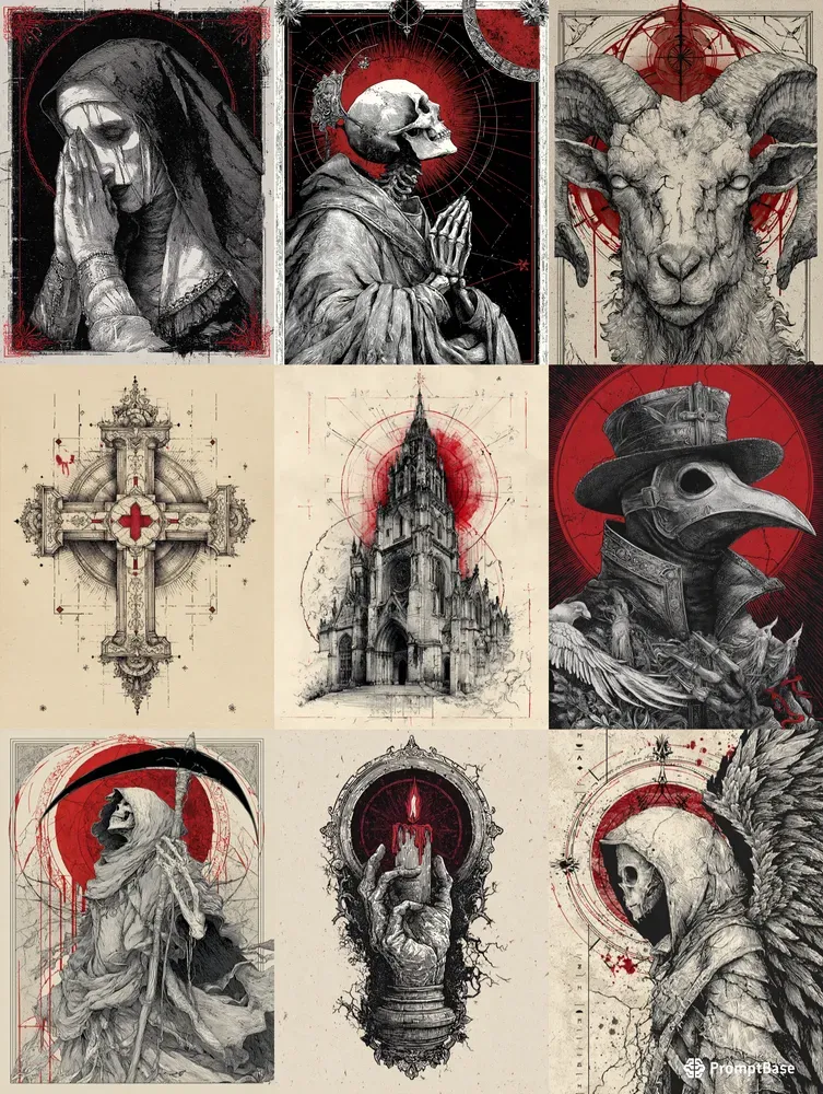 Macabre Gothic Horror Illustrations