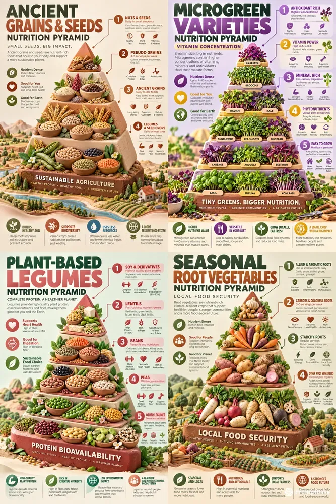 3D Pastel Clay Organic Nutrition Pyramids