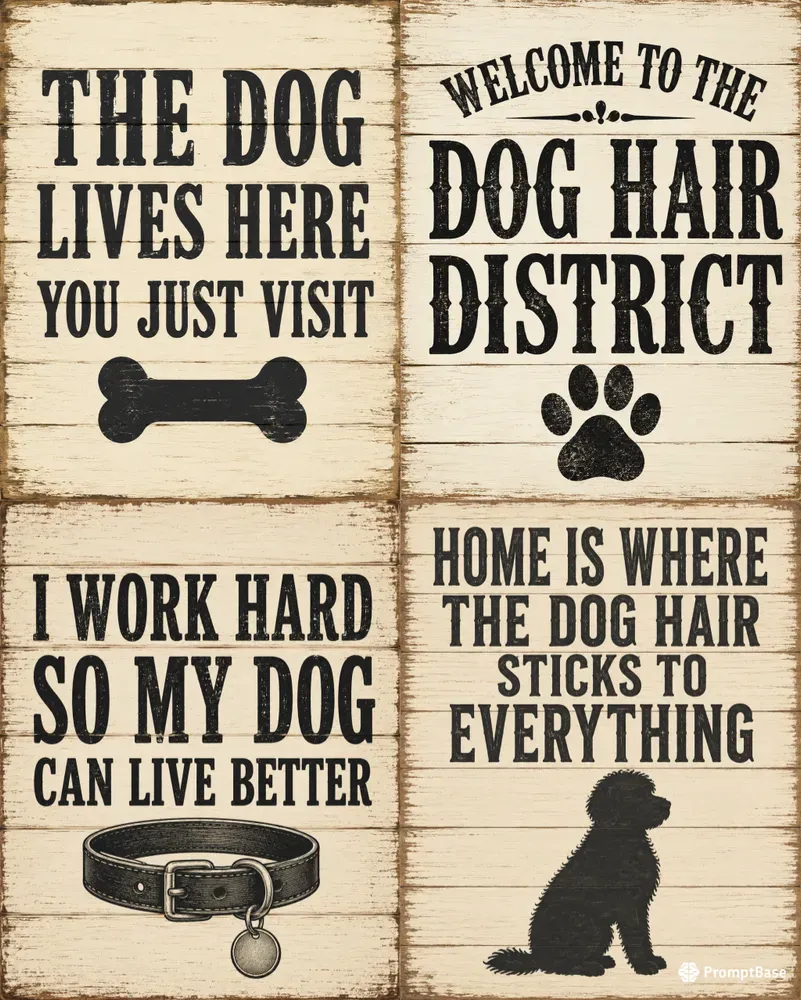Rustic Dog Humor Signs