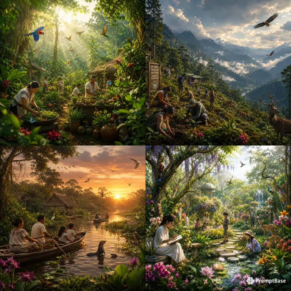 Lush Greenery Human Harmony