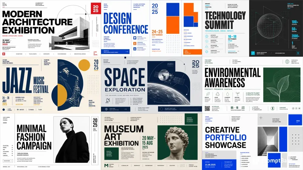 Swiss Grid Typography Posters Packs