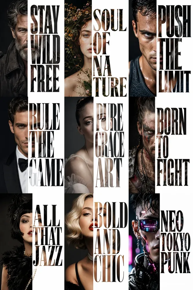 Typographic Mask Editorial Posters
