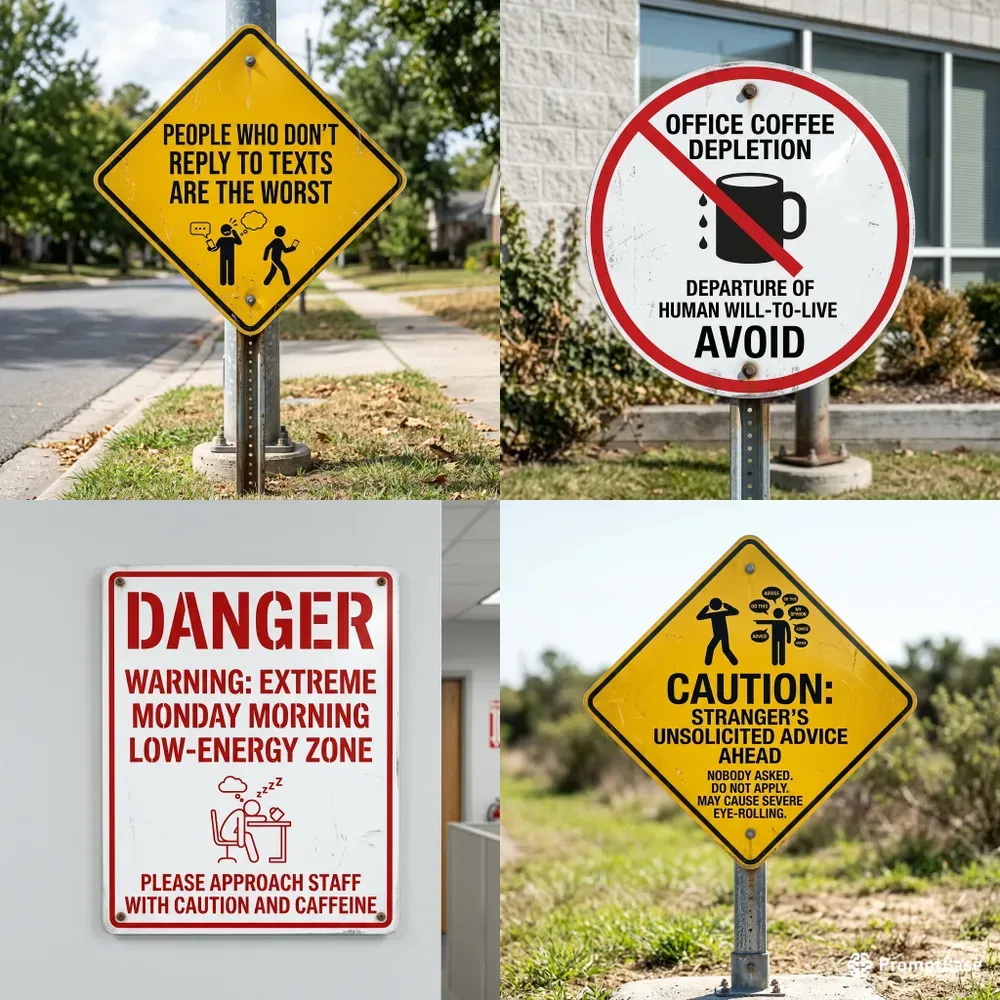 Sarcastic Warning Sign Generator