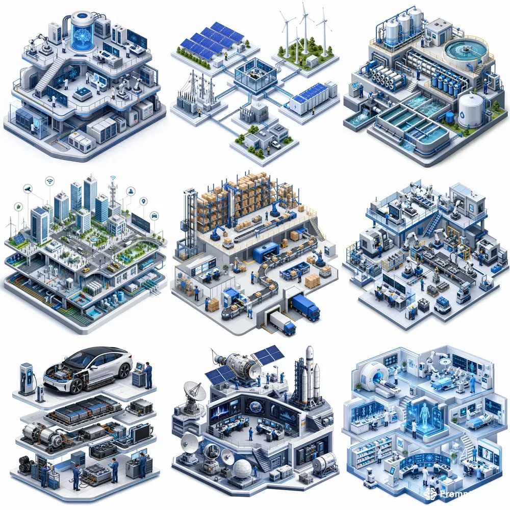 Isometric Technology Systems Infographics