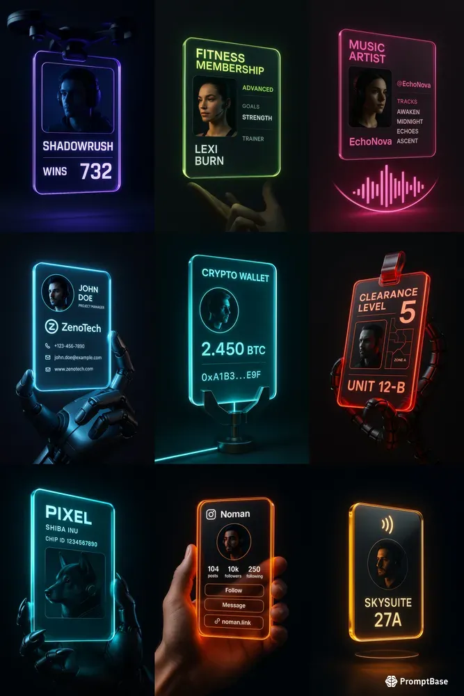 Futuristic Glass Card Designs