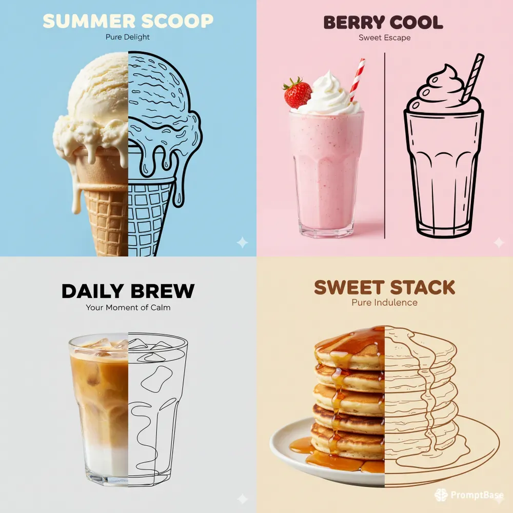 Photo Line Art Food Typography Posts