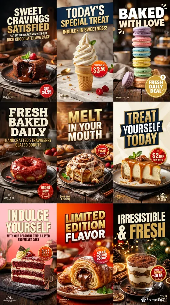Bakery Dessert Ad Posters