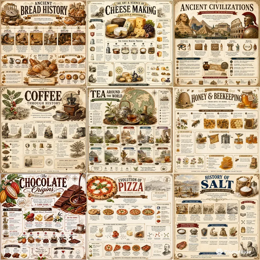Vintage History Infographic Packs