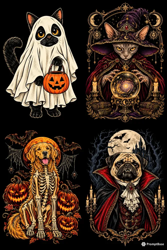 Halloween Pet Tshirt Vectors
