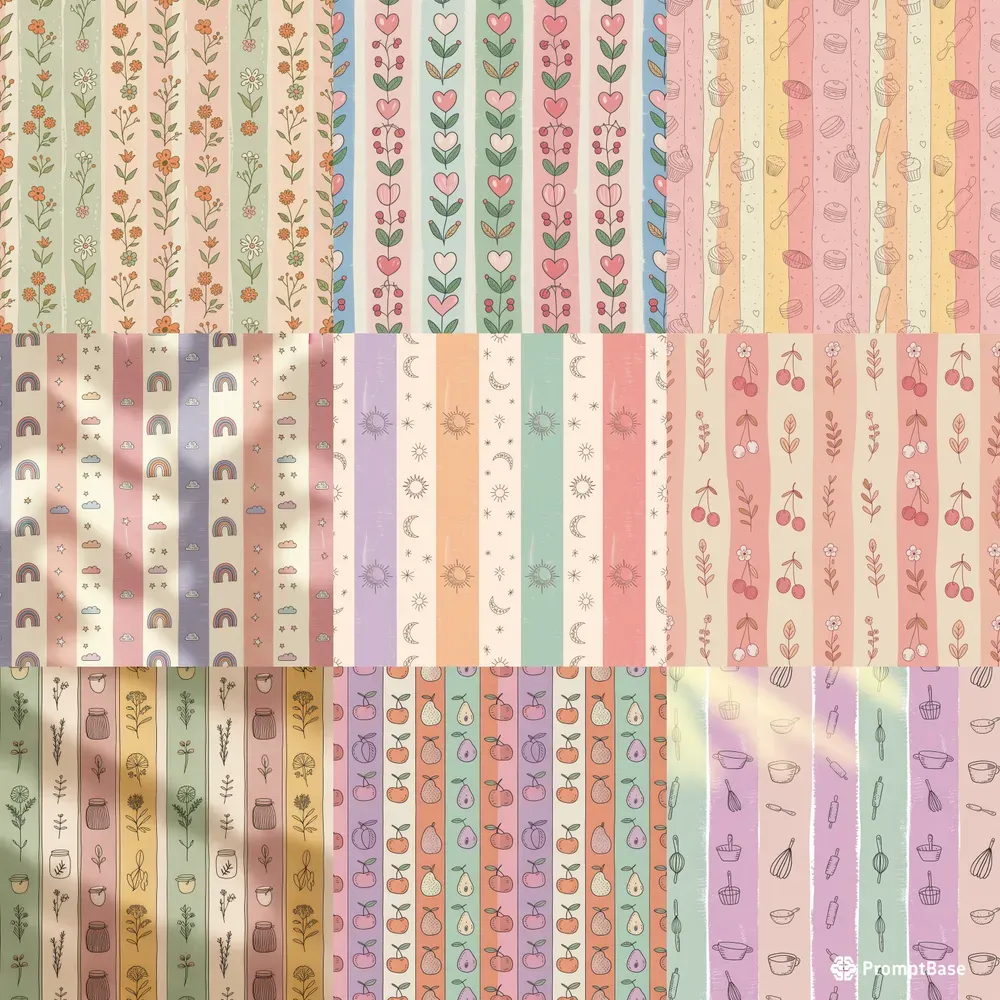 Cute Striped Seamless Patterns