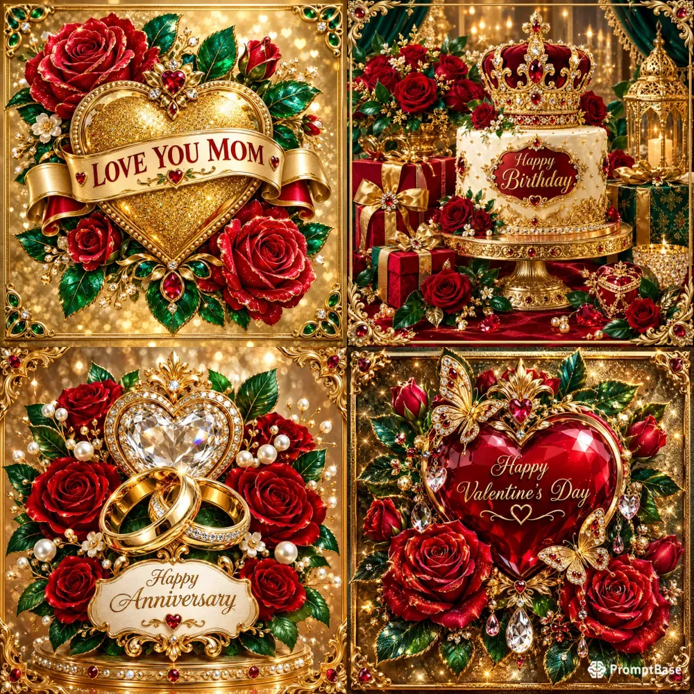 Golden Glamour Floral Keepsakes