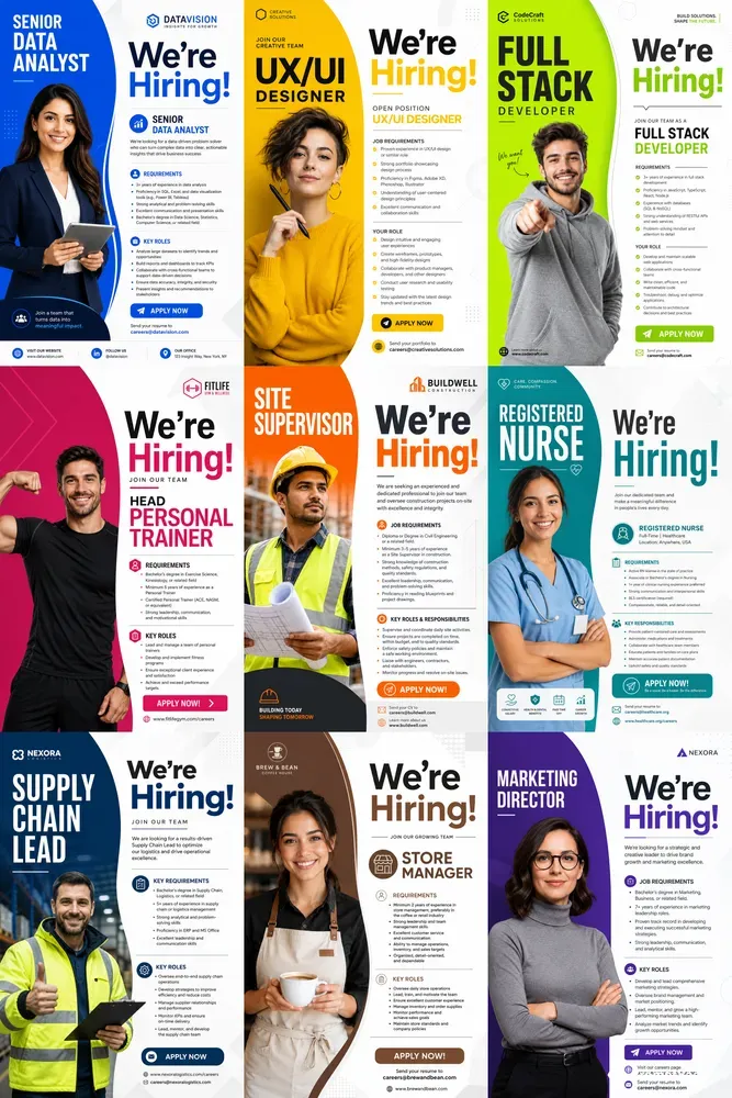 Modern Corporate Hiring Posters