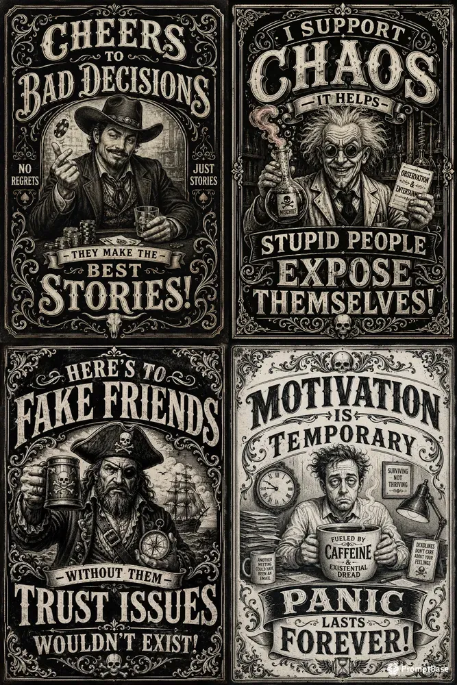 Savage Vintage Quote Poster Packs