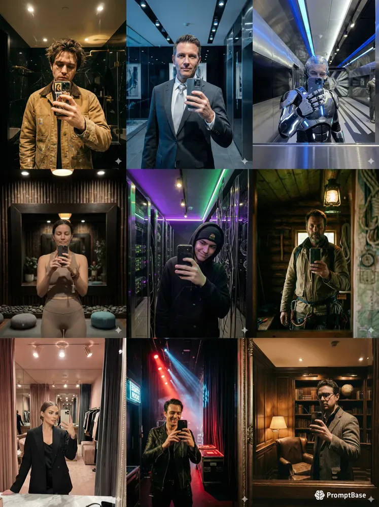 Moody Mirror Selfie Portraits