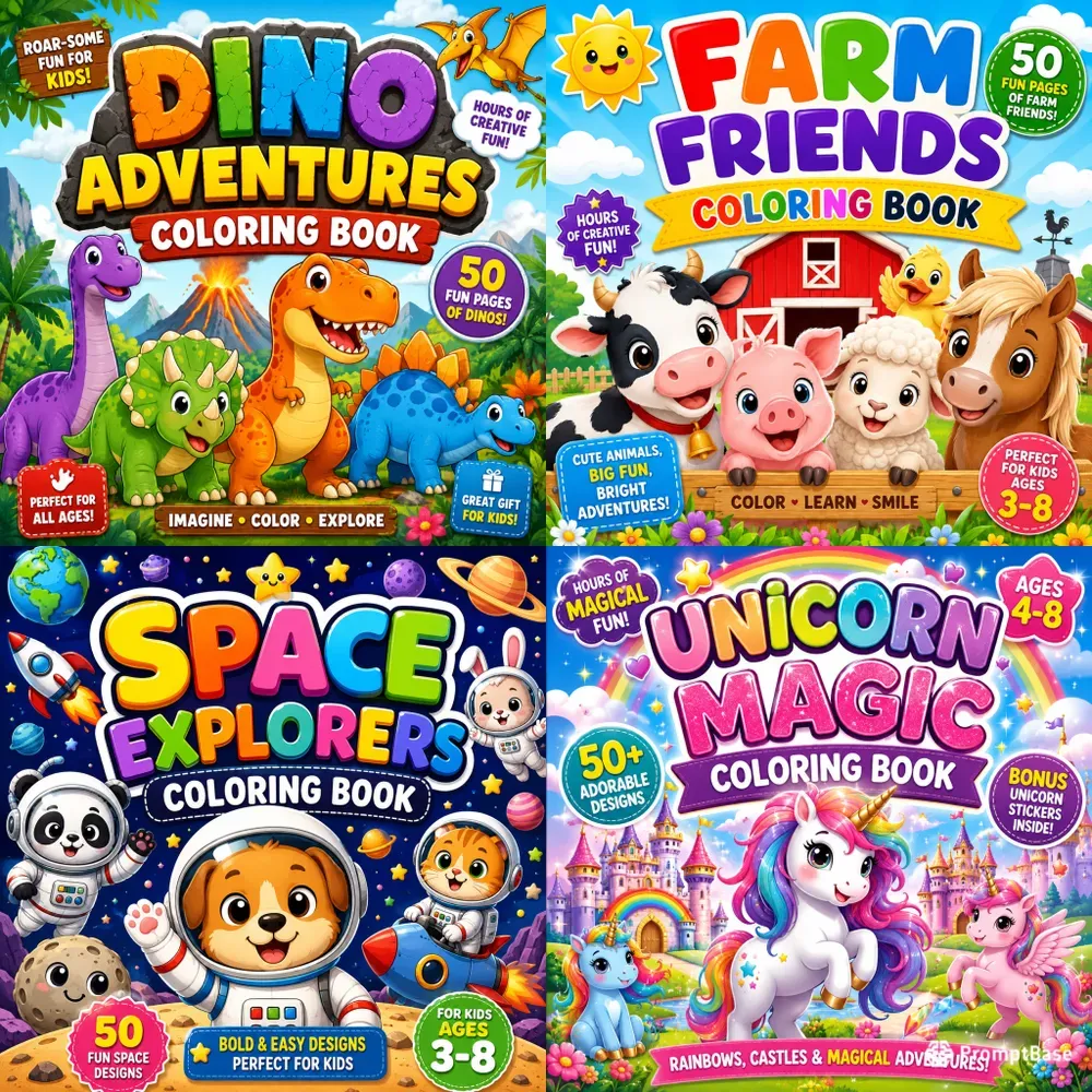 Kids Coloring Book Cover Generator