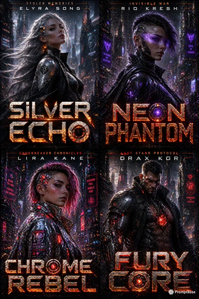 Cyberpunk Scifi Character Book Covers