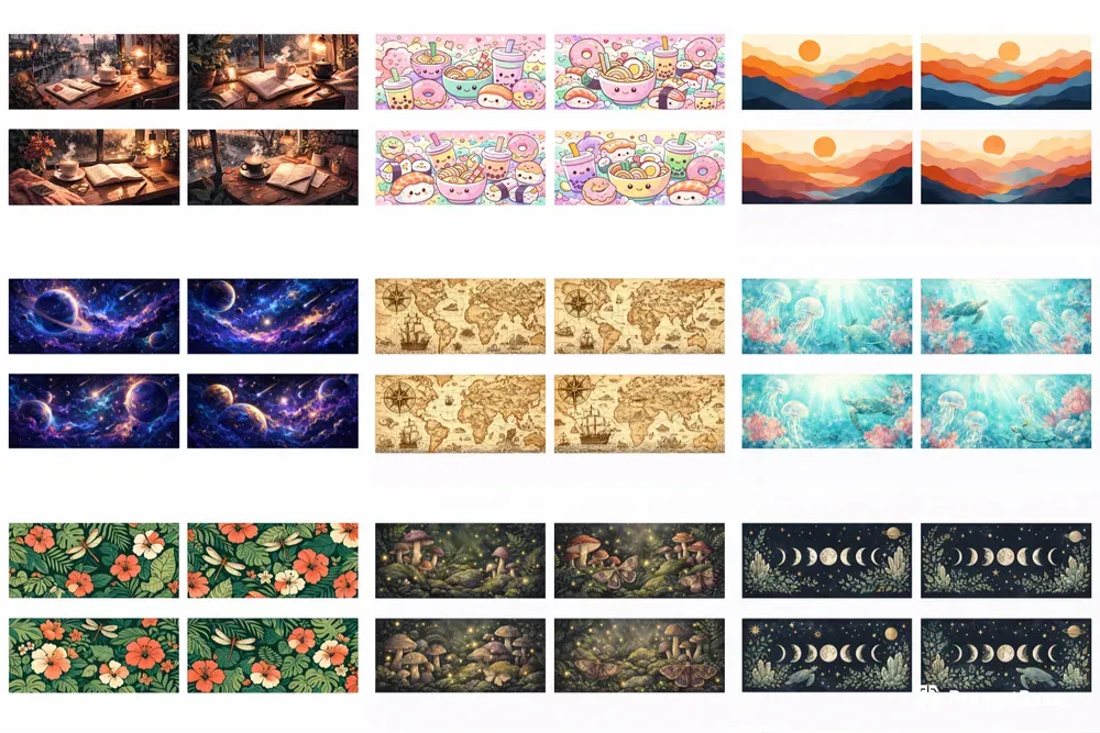 Desk Mat Pod 4 Themed Wide Designs