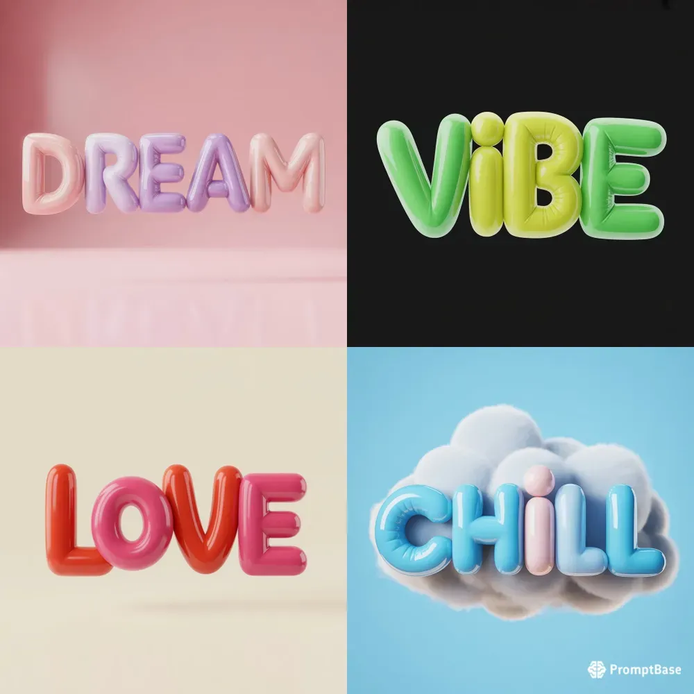 3D Puffy Bubble Letters Art