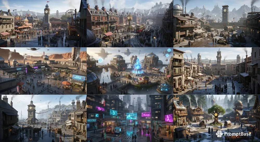 Steampunk Fantasy Cities