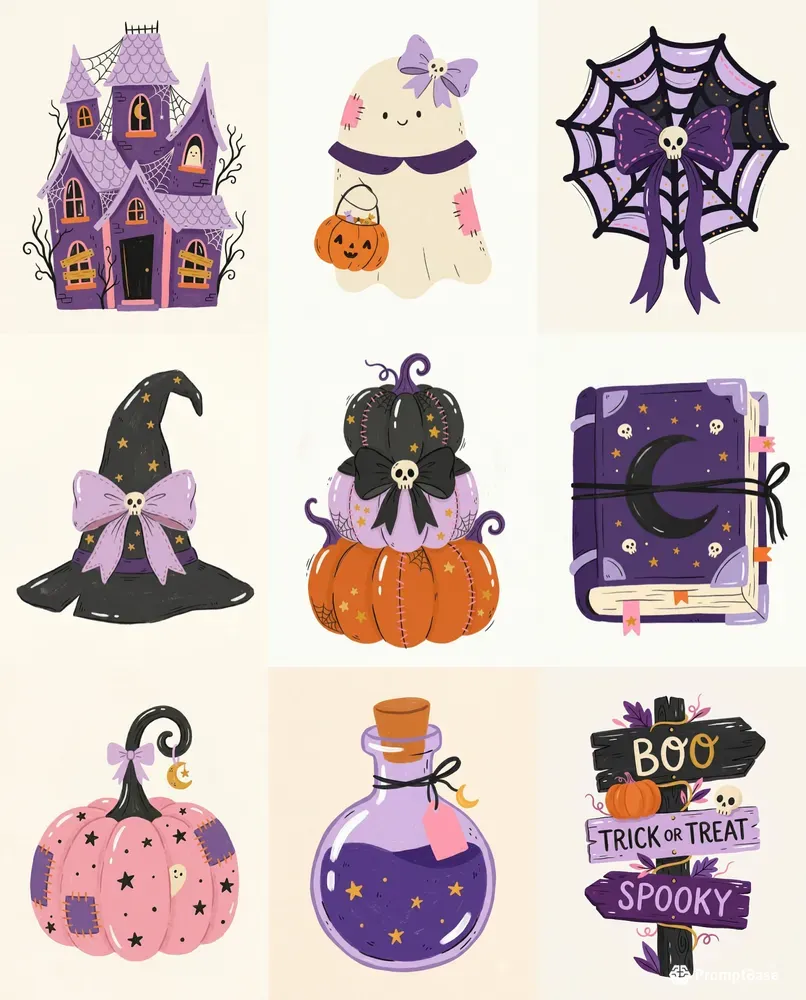 Crooked Charms Halloween Cliparts
