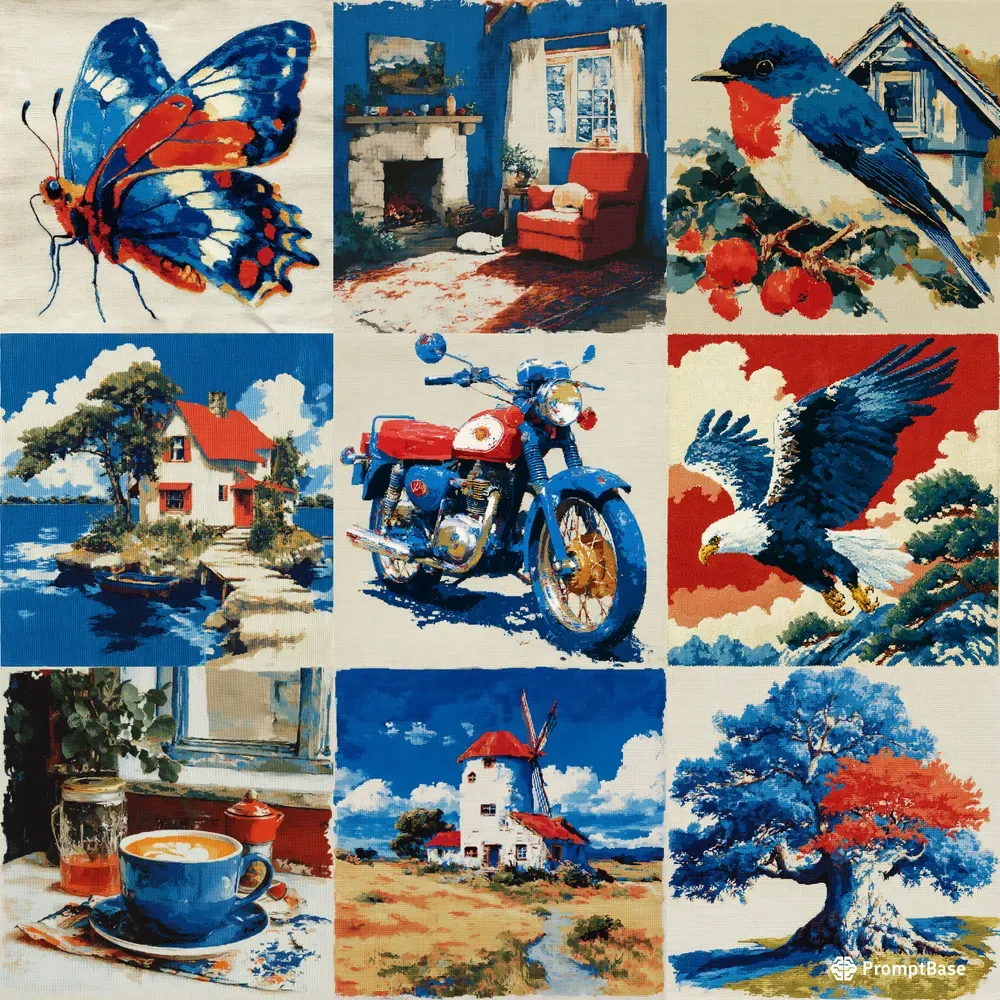 Pixel Art Mosaics Needlepoint Retro