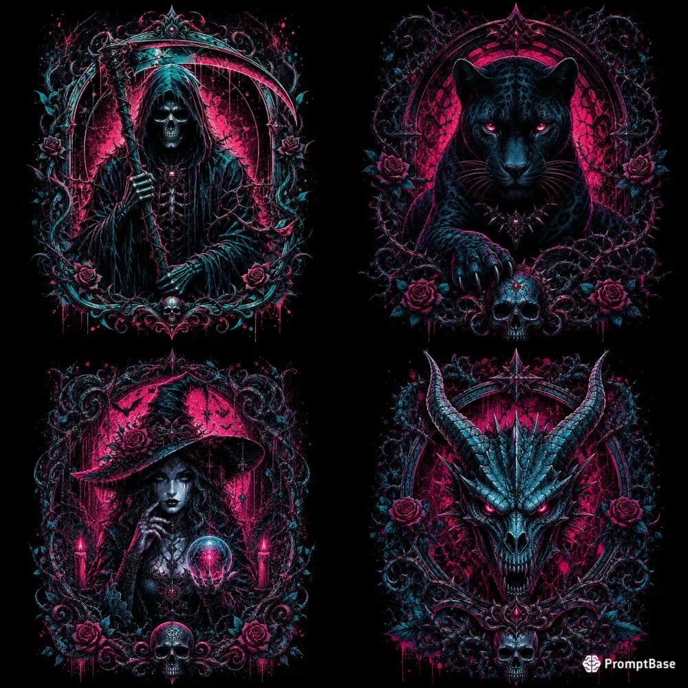 Dark Gothic Skull Designs
