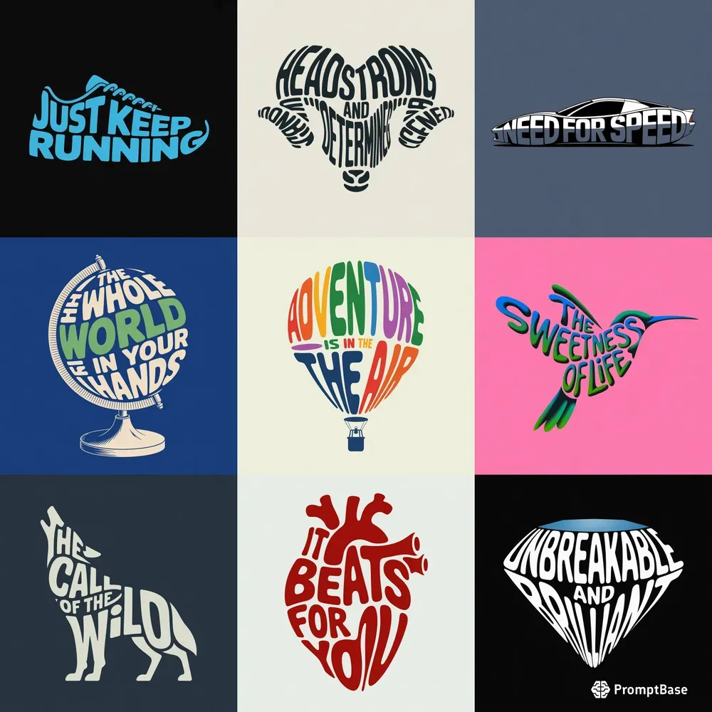 3D Typography Object Shapes Art