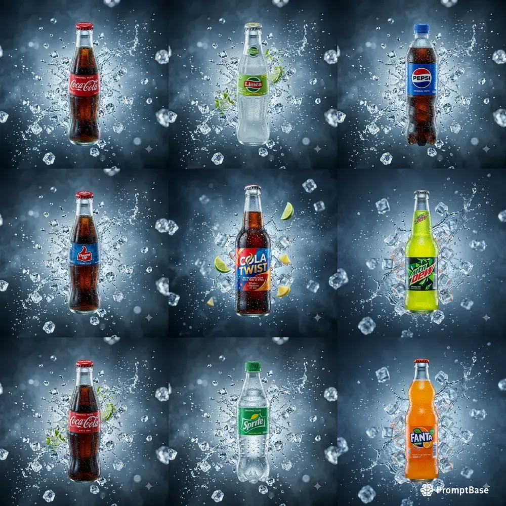 Ultrarealistic Floating Cold Drink Bottles