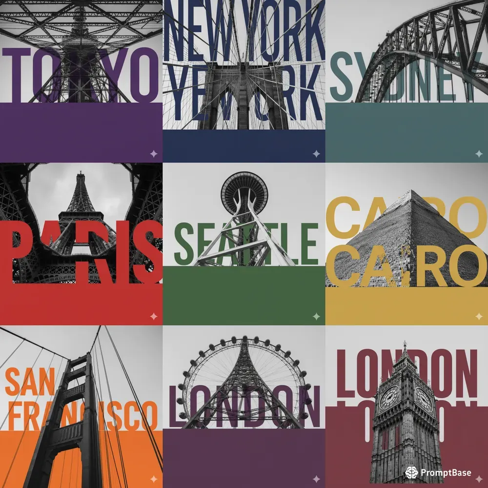 Landmark Travel Posters Bold Typographs