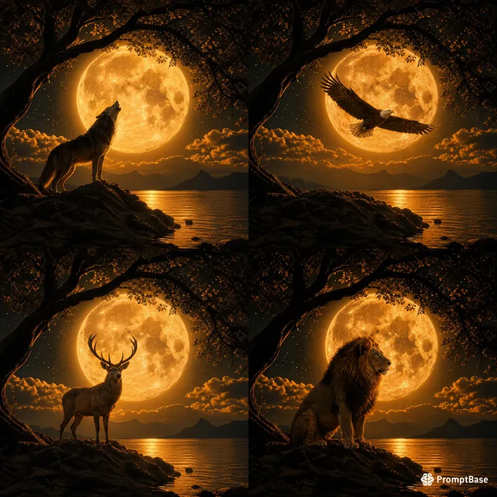 Golden Lunar Wildlife