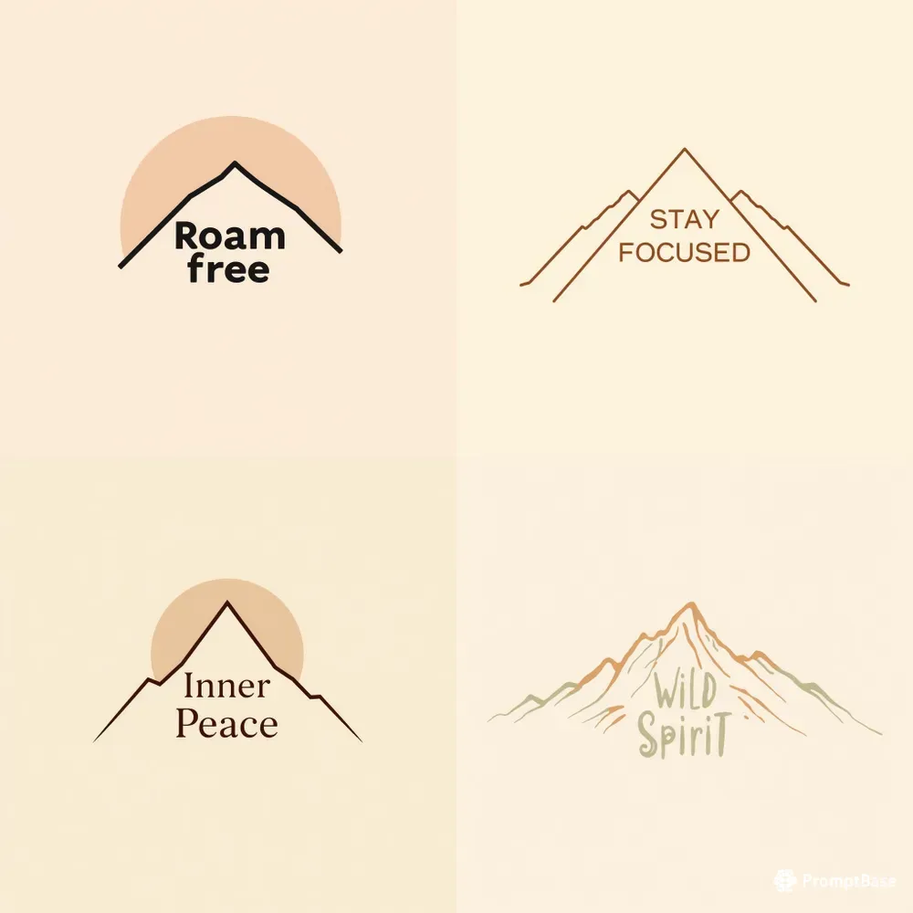 Minimalist Boho Mountain Typography Art