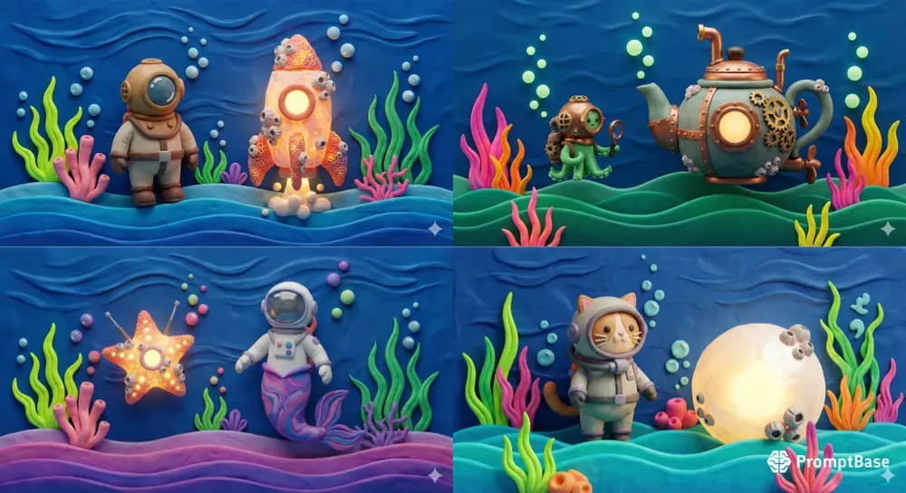 Whimsical Polymer Clay Underwater Worlds