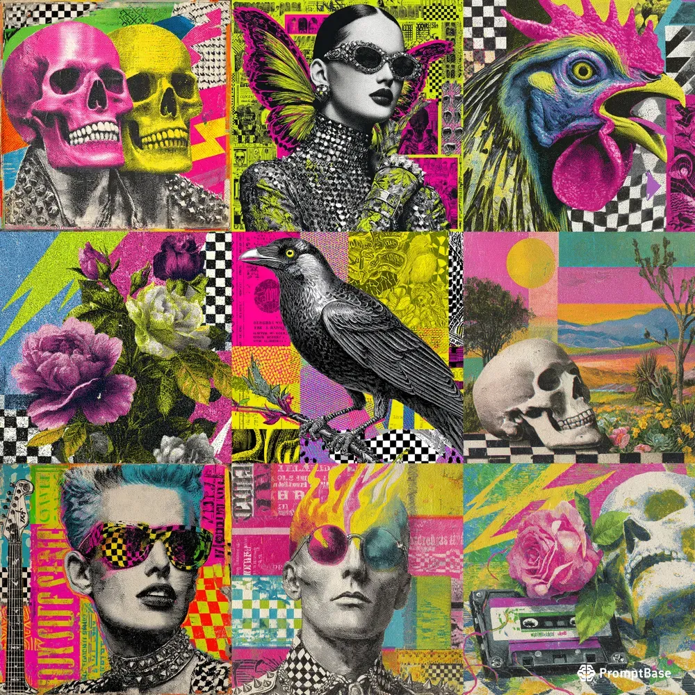 Psychedelic Punk Collage Aesthetics