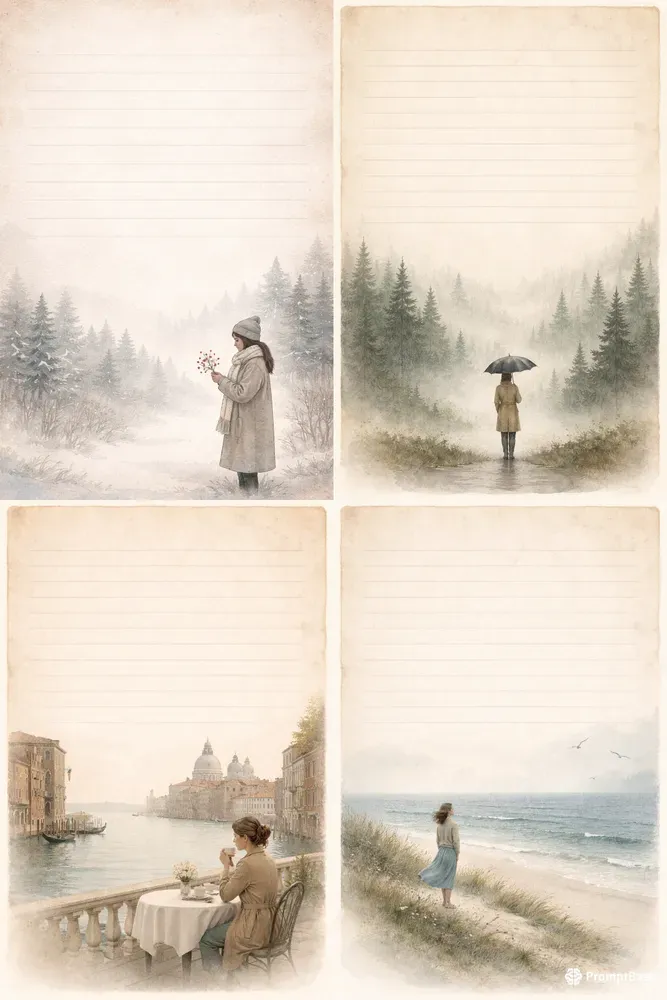 Atmospheric Watercolor Scenes