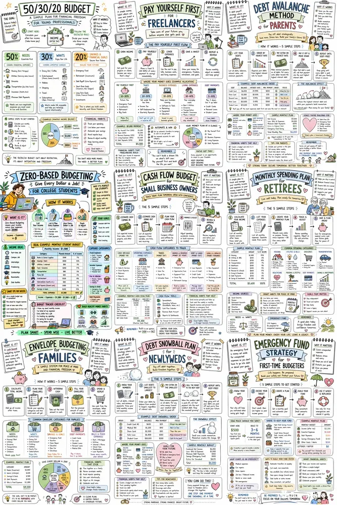 Handdrawn Budget Planner Infographics