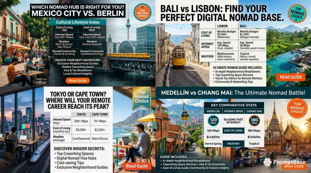 Digital Nomad Travel Guide Layouts