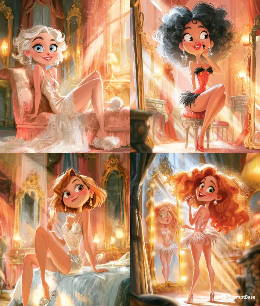 Glamorous Vintage Pinup Cartoons