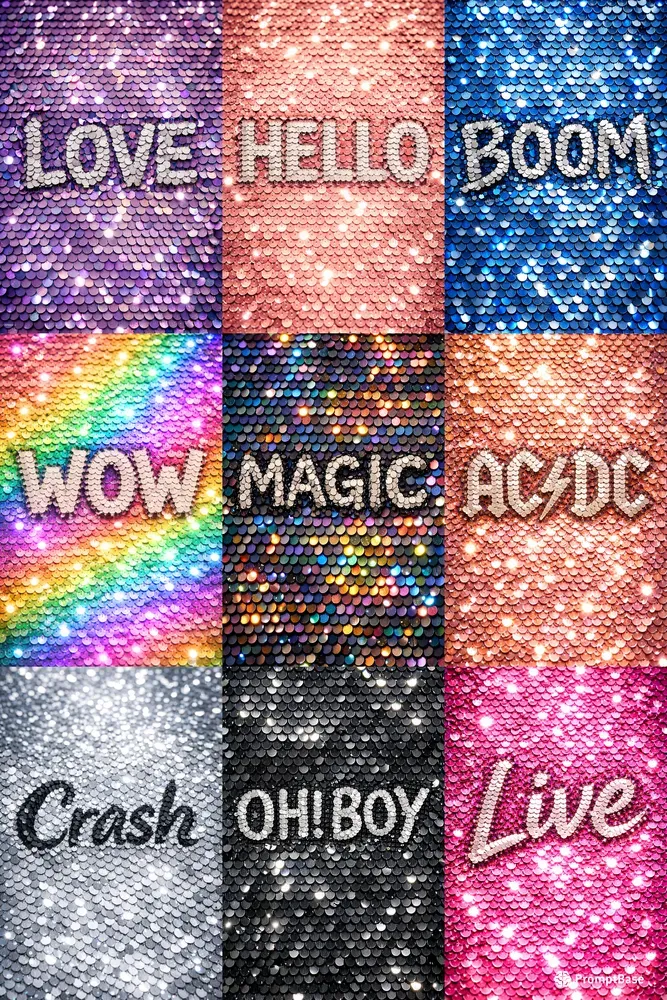 Finger Drawn Sequin Text Generator