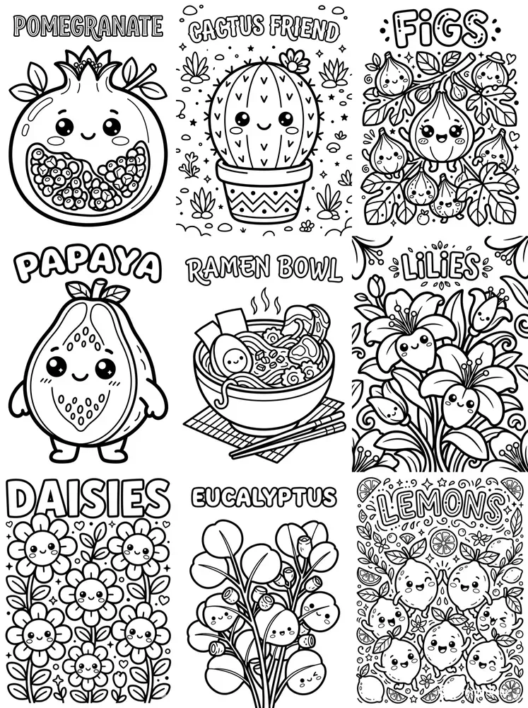 Cute Chibi Coloring Book Pages