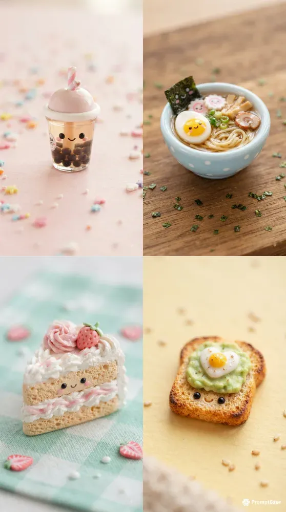 Pastel Clay Kawaii Foods Drinks