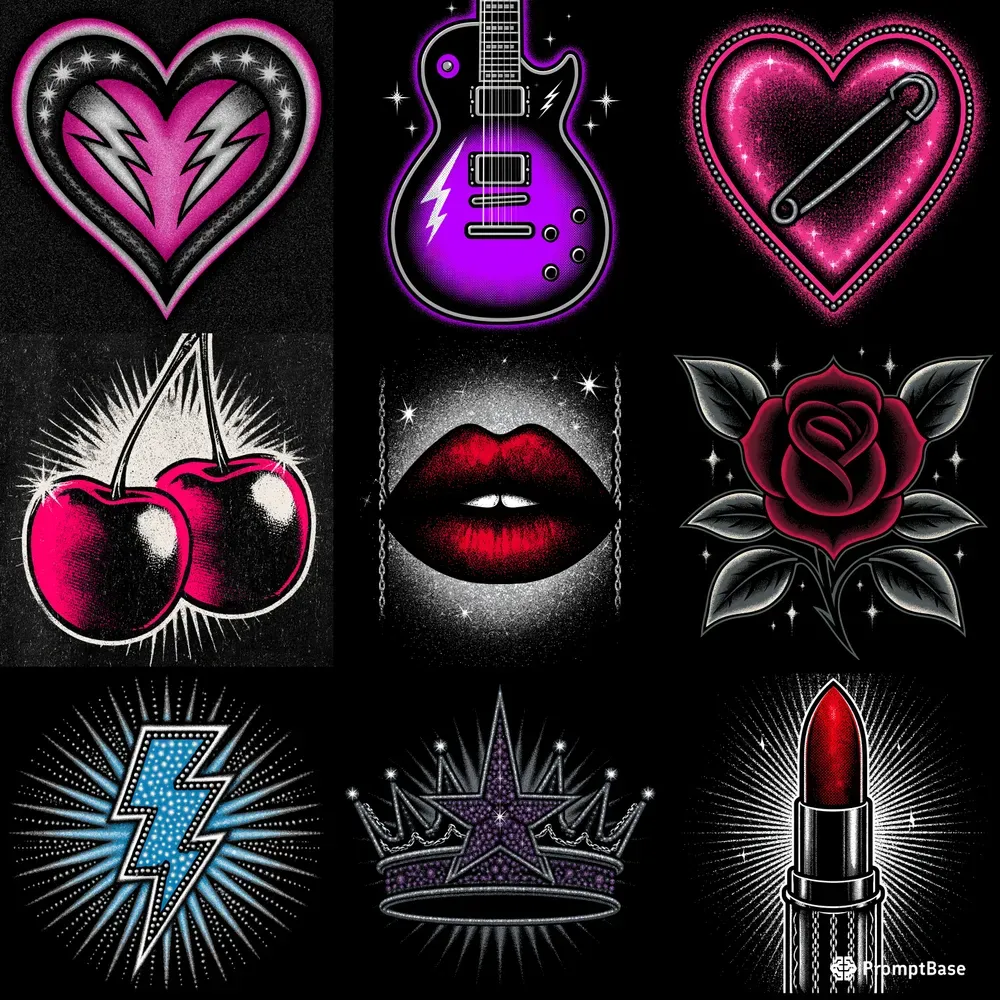 Punk Glam T Shirt Designs